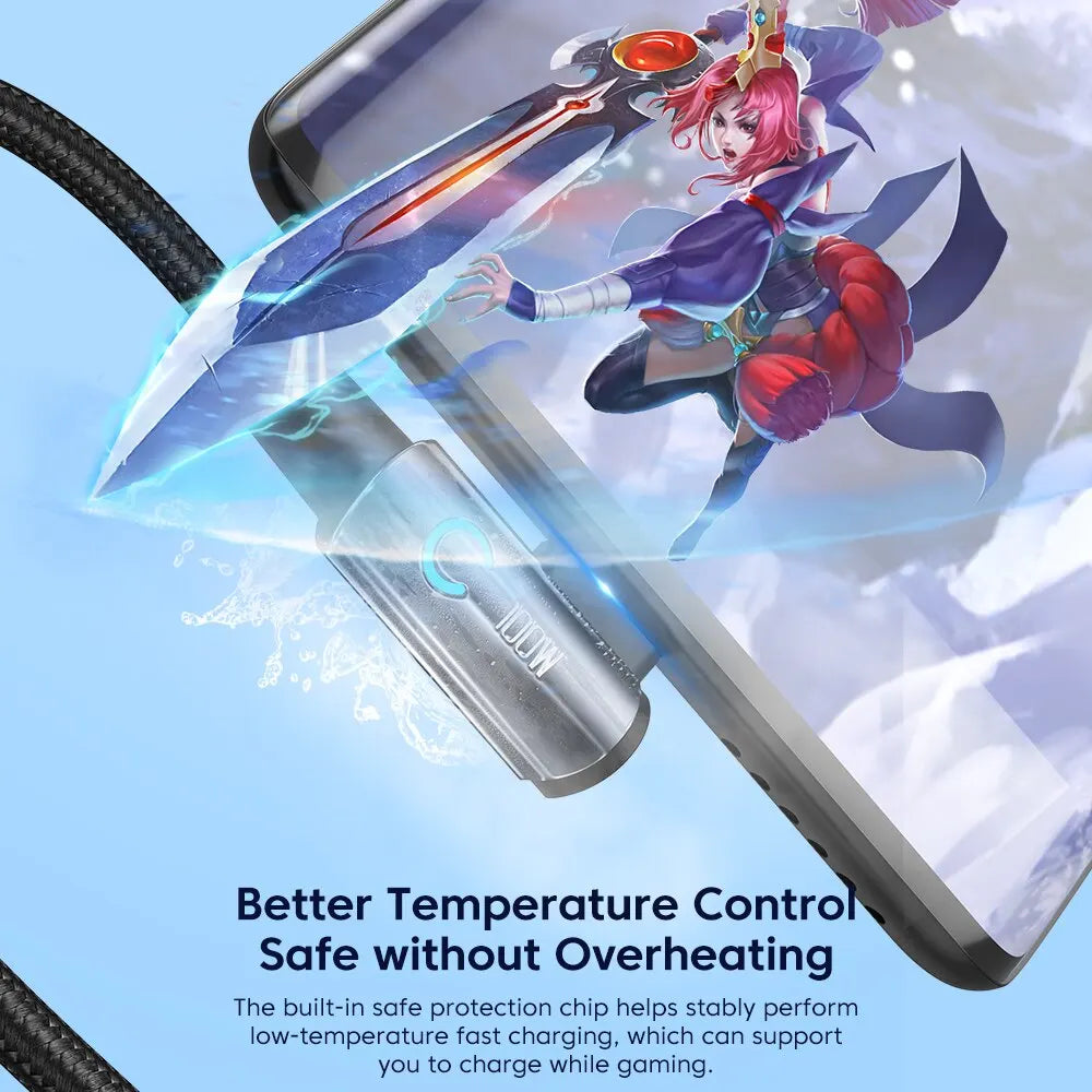 Toocki 6A USB-C 90° Fast Charge Cable