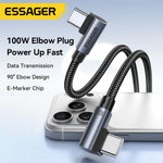 Essager 100W USB-C 90° Elbow Braided Charging Cable