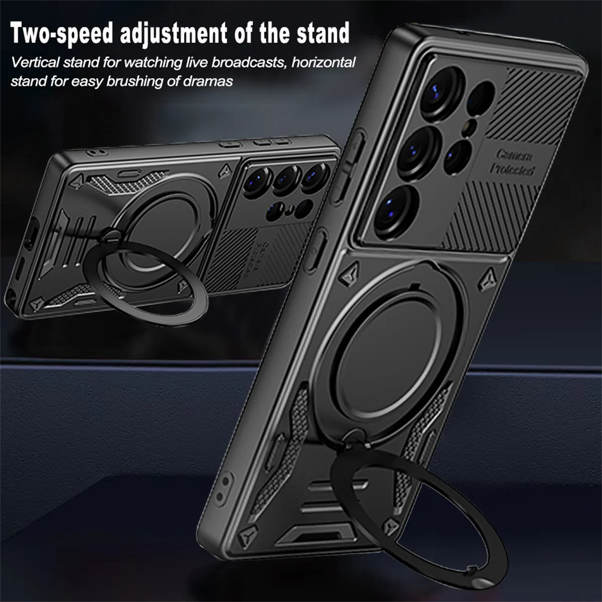 Samsung Galaxy S26 Series Protective Case with Magnetic Ring Holder