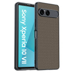 Sony Xperia 10 VII PU Leather Case with Fiber Texture and Shock-Resistant Protection