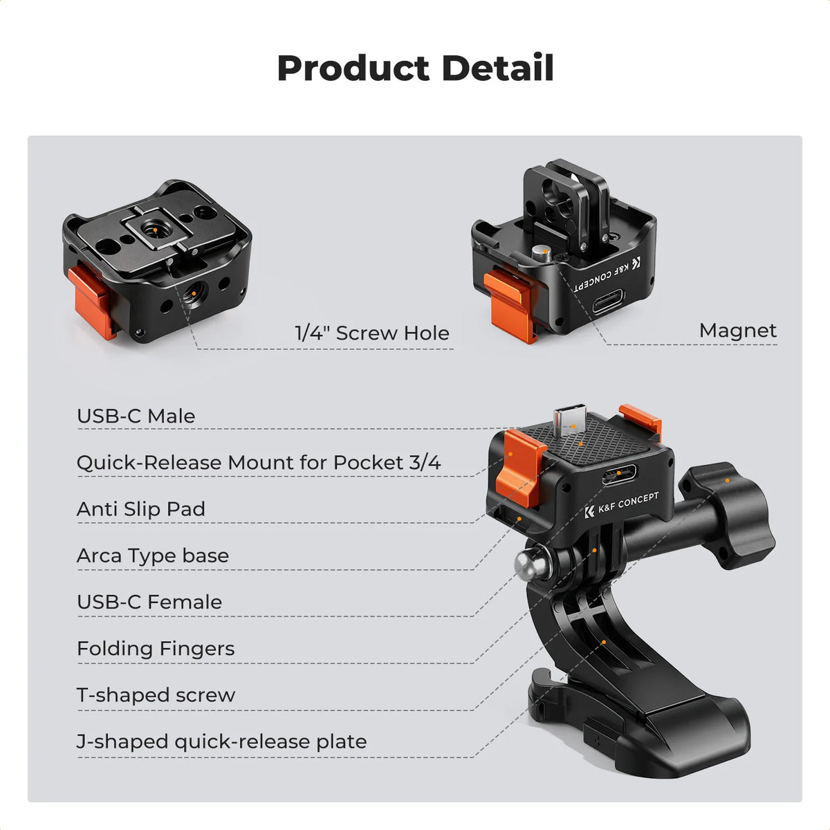 K&F Concept 360-Degree Rotatable DJI Osmo Pocket Charging Stand