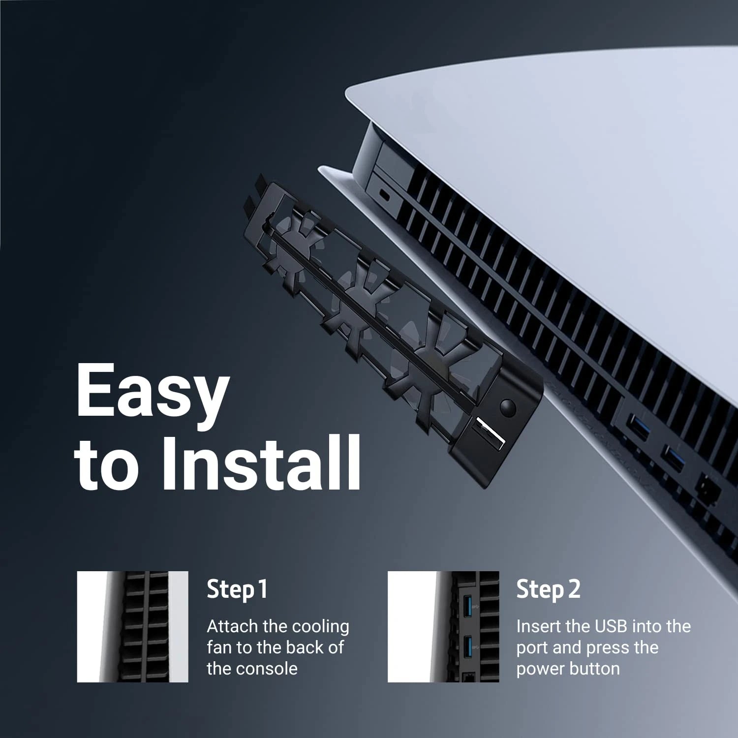 Cooling Fan with LED Light for PlayStation 5 Console (Disc and Digital Editions)