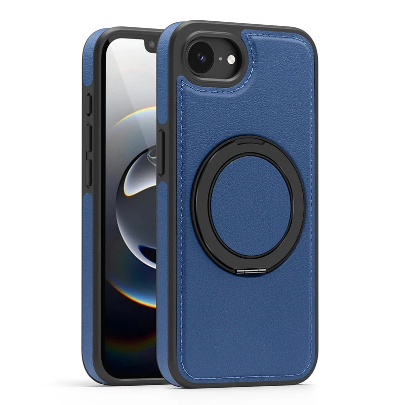 Shockproof Magnetic PC + TPU Case with 360° Rotating Ring Holder for iPhone 16e