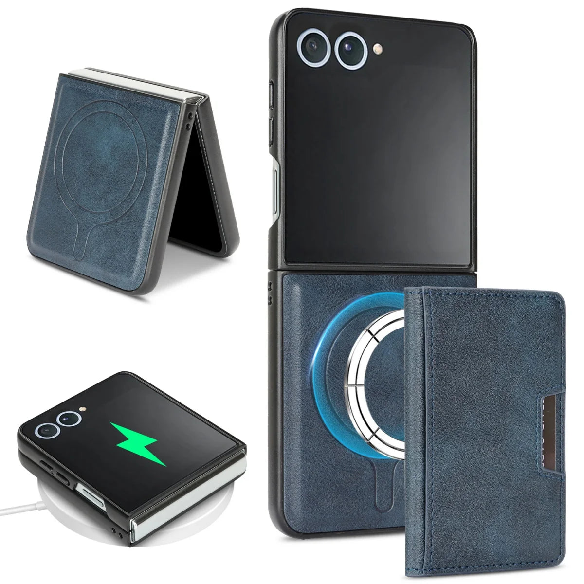 Leather Flip Case with 5-Card Detachable Wallet for Samsung Galaxy Z Flip 7