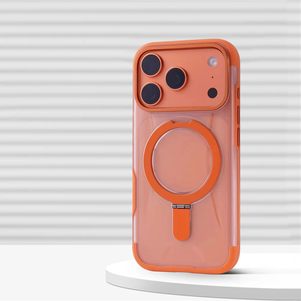 Premium Translucent MagSafe Case with Ring Kickstand for iPhone 17 Series