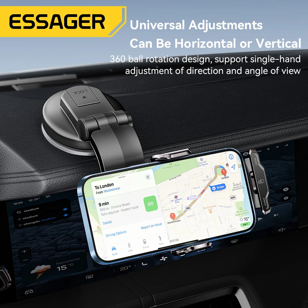 Essager 15W Qi Wireless Car Charger with Dashboard Phone Holder