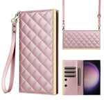 Rhombus PU Leather Crossbody Wallet Case for Samsung Galaxy S24 Series