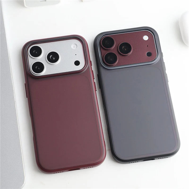 Frosted Semi-Transparent Anti-Fingerprint Shockproof Case with Raised Camera Ring for iPhone 17 Series