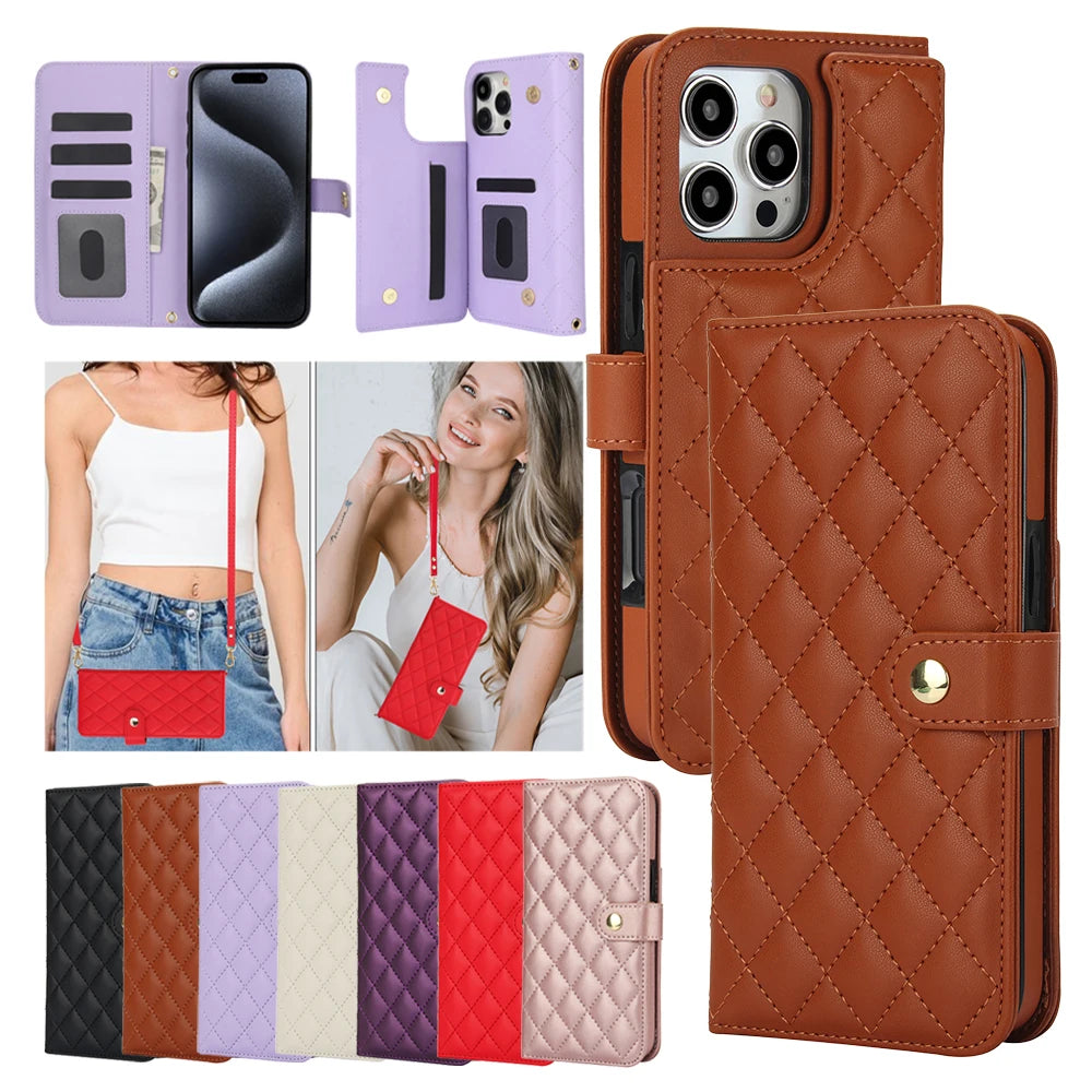 Multi-Functional Crossbody Wallet Case with Card Holder for iPhone 15 Series