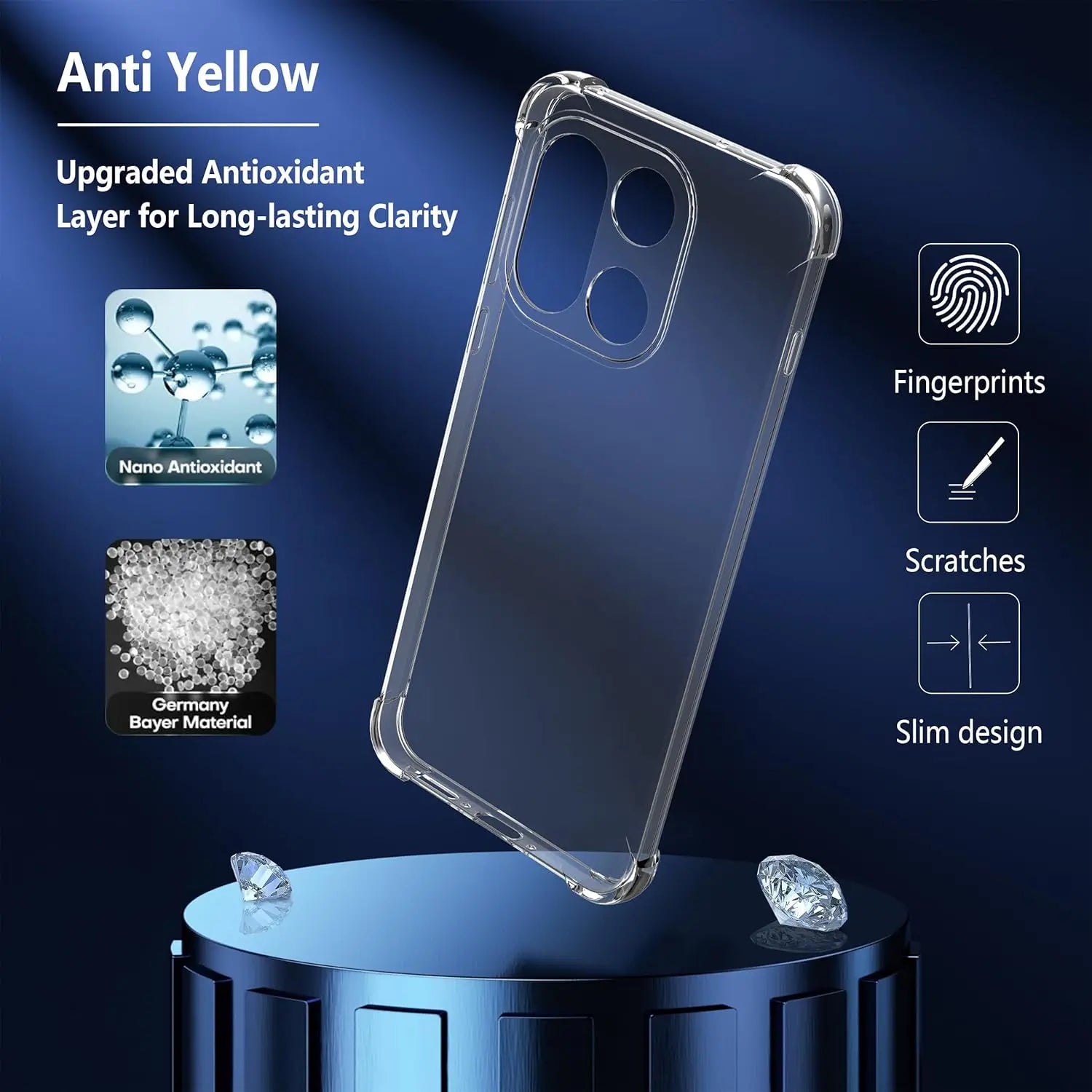 OnePlus 15 TPU Transparent Shockproof Case with Four-Corner Bumper