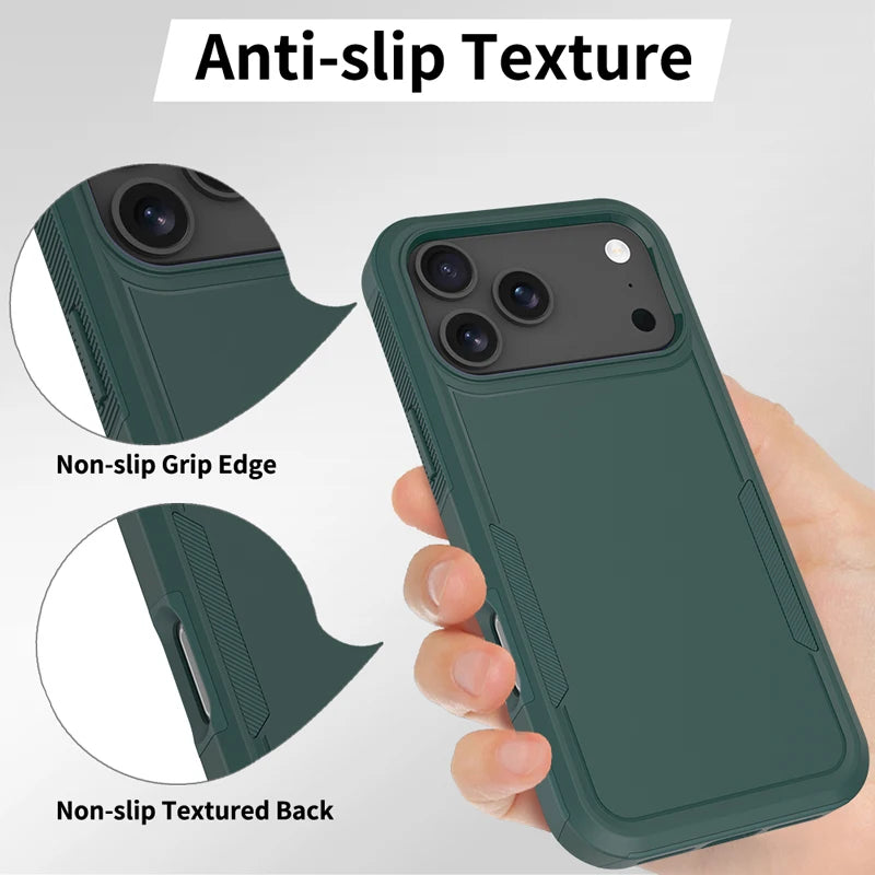 Dual-Layer Shockproof Armor Case with 360° Drop Protection for iPhone 18 Series