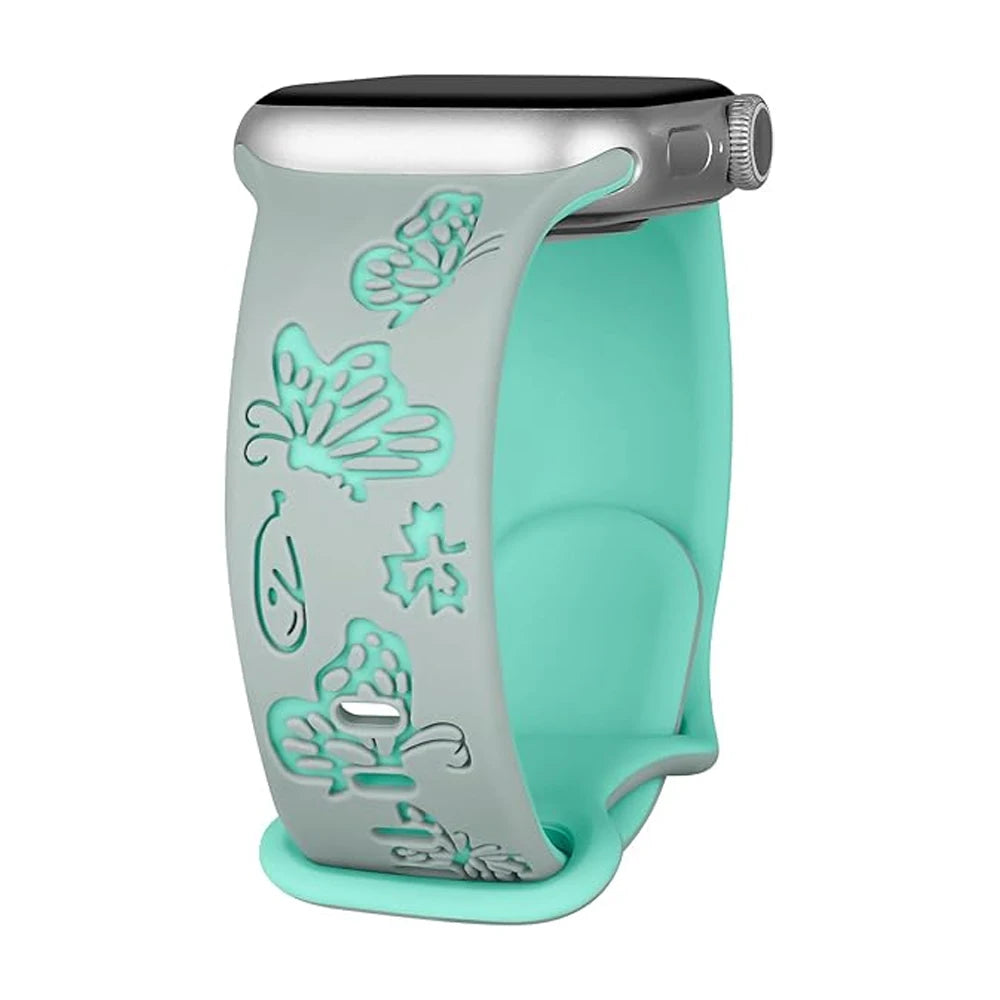 Fashion Engraved Silicone Bands for Apple Watch