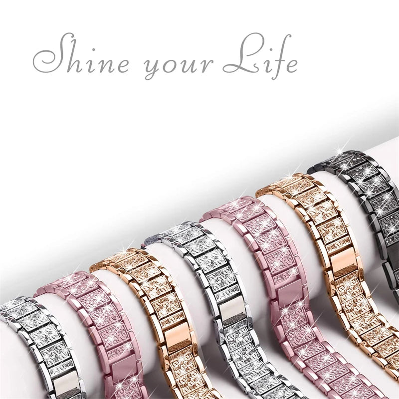 Sparkling Diamond Accent Metal Band for Samsung Galaxy Watch 7