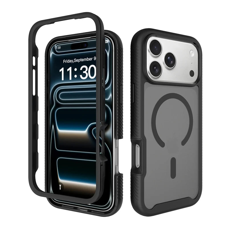 Translucent Matte MagSafe Case with Shock-Absorbing TPU Edge for iPhone 18 Series