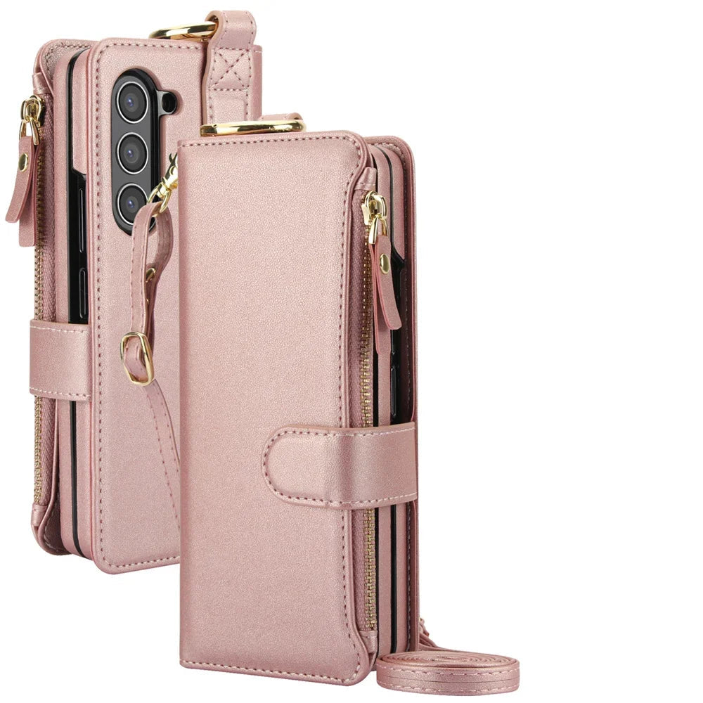 Samsung Galaxy Z Fold 7 Crossbody Wallet Case with Card Slots & Ring
