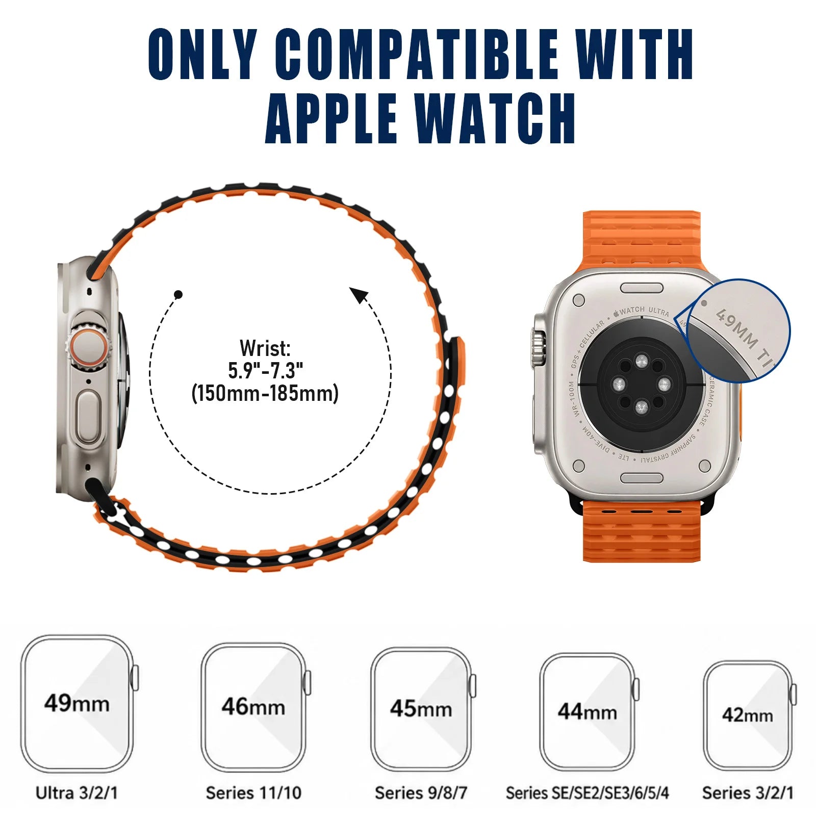 Lightweight Breathable Silicone Strap for Apple Watch