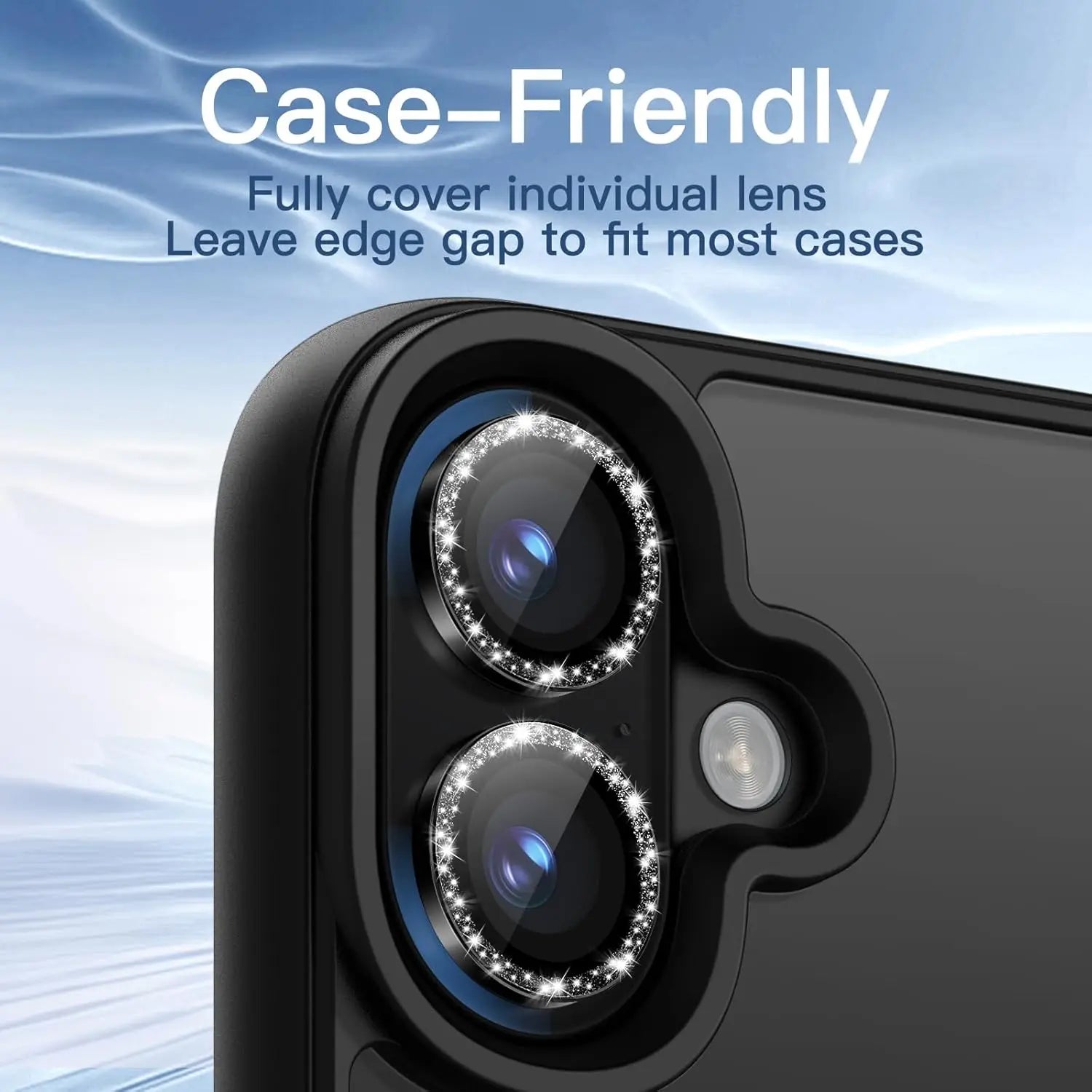 Bling Glitter Camera Lens Protector for iPhone 16 Series