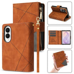 Embossed Leather 9-Card Wallet Case with Detachable Wrist Strap for Samsung Galaxy Z Fold 8