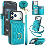 Leather Wallet Phone Case with Adjustable Lanyard for iPhone 17 Series