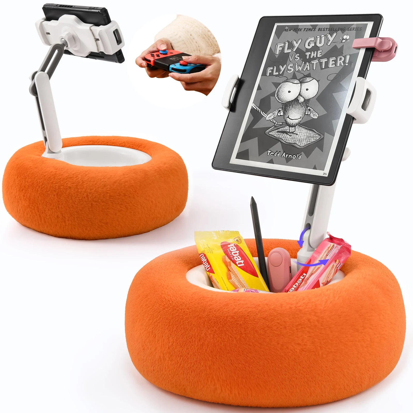 Adjustable Ball-and-Socket Pillow Tablet Stand