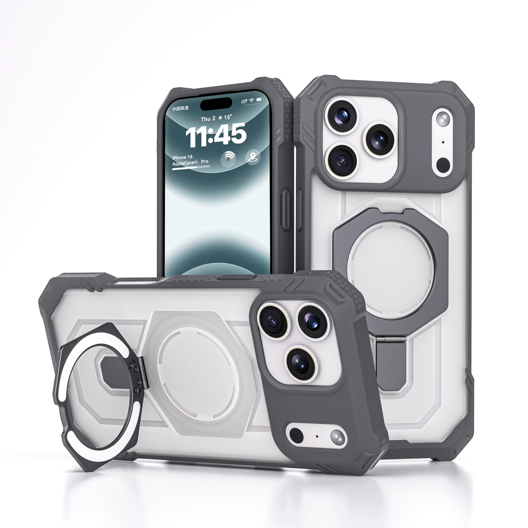 iPhone 17 Series MagSafe Case with 360° Stand Reinforced Corner Protection