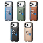 Premium 2-in-1 Carbon Fiber Pattern MagSafe Case with Built-In Card Slot & Ring Holder for iPhone 17 Series