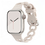 Breathable Perforated Silicone Band with Pin Buckle for Apple Watch