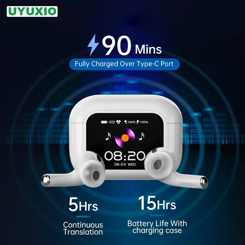 UYUXIO TWS In-Ear Earbuds with Touchscreen Display