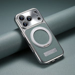 MagSafe Compatible Lychee Leather Case with 360° Kickstand for iPhone 17 Series