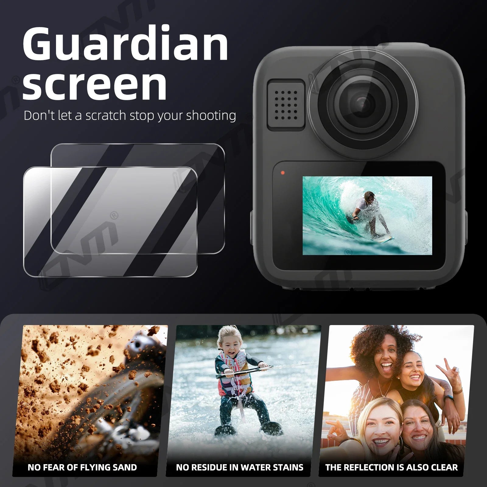 Premium Tempered Glass Screen Protector for GoPro MAX 2