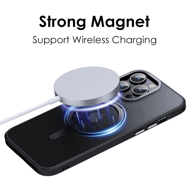 Premium Matte MagSafe Case with 360° Rotating Ring Holder for iPhone 15 Series