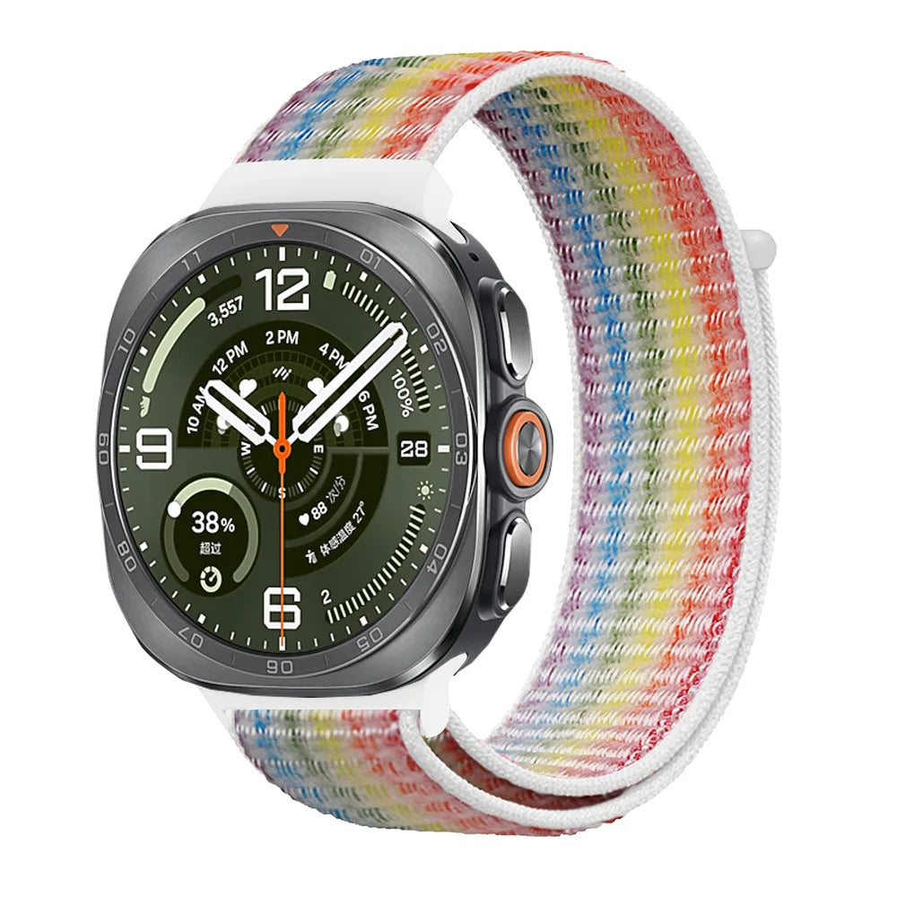 Breathable Nylon Weave Watchband with Hook-and-Loop Closure for Samsung Galaxy Watch Ultra 2