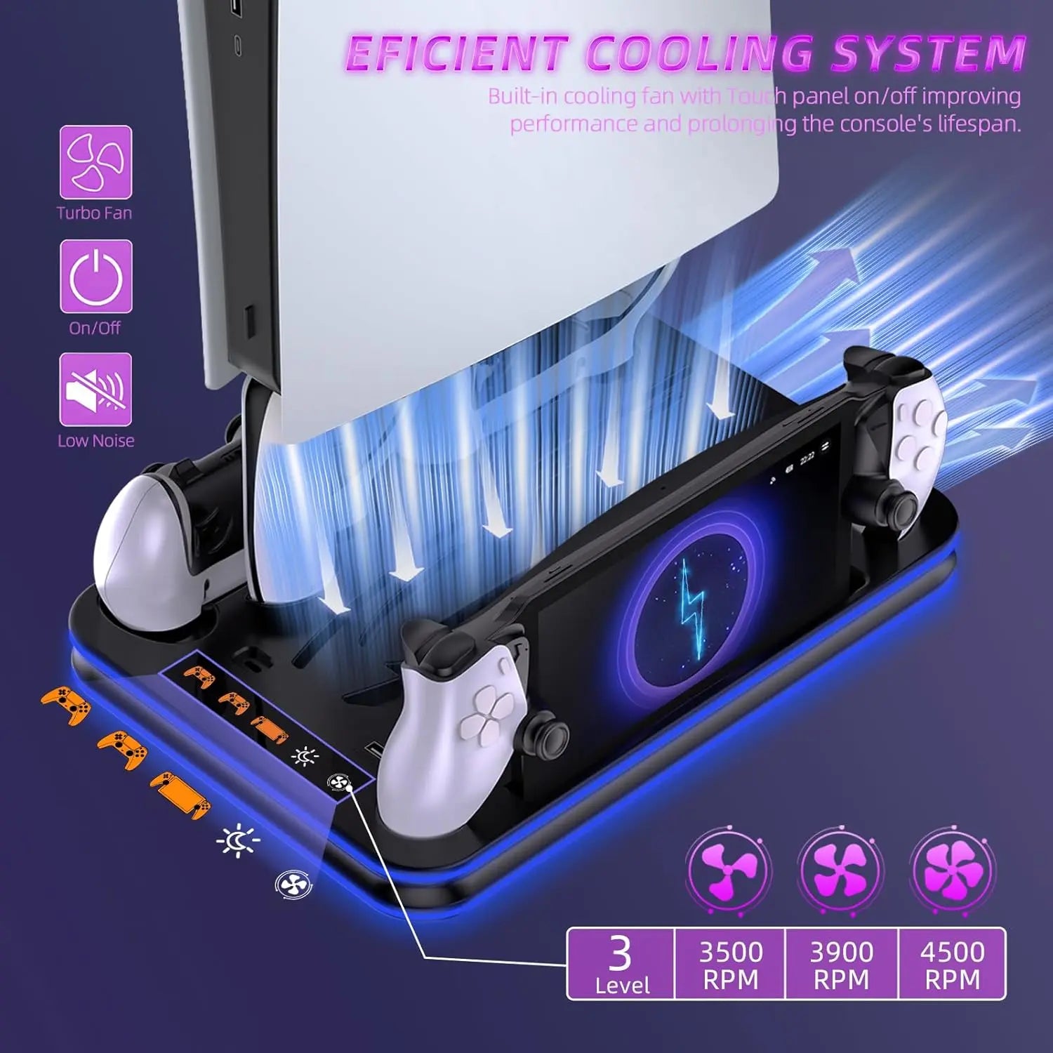 PlayStation 5 Slim Charging Stand with Cooling Station