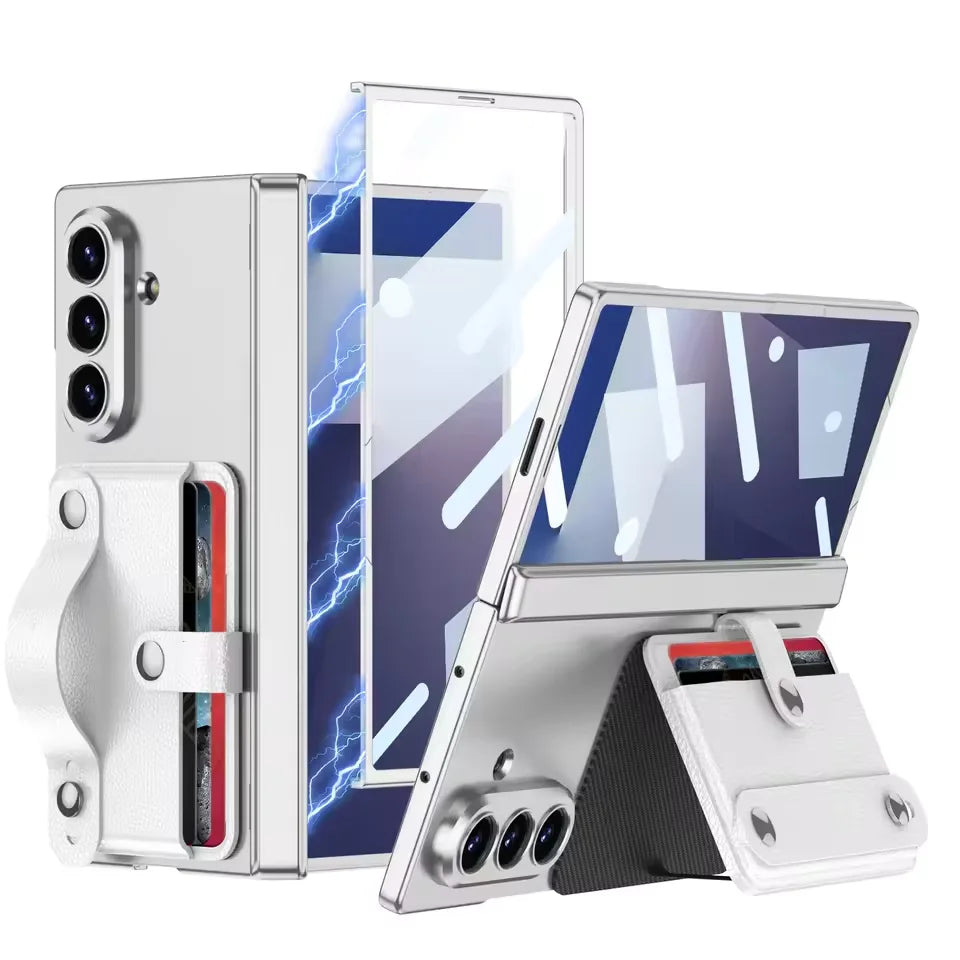 Samsung Galaxy Z Fold 7 Magnetic Case with Wristband & Card Holder