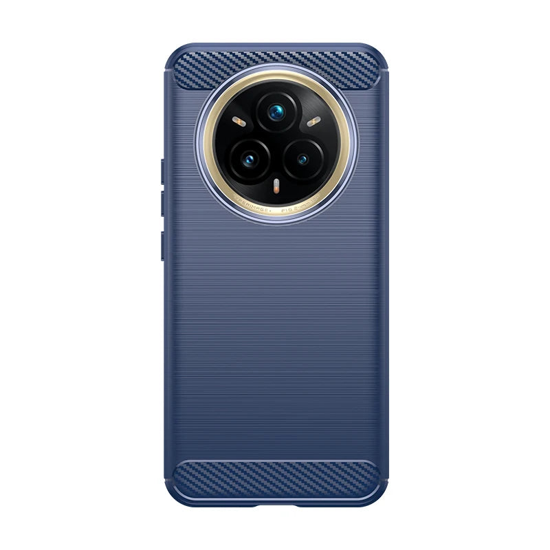 Shockproof Carbon Fiber Pattern Silicone Case for Realme 14 Pro Plus