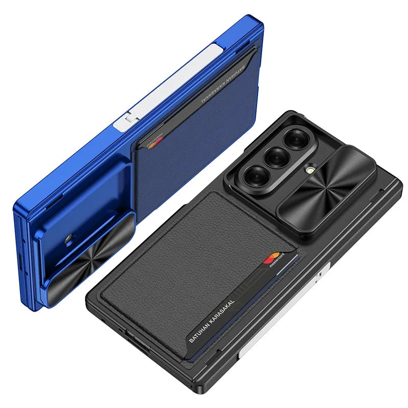 Shockproof Samsung Galaxy Z Fold 7 Case with Sliding Lens Cover & Folding Stand