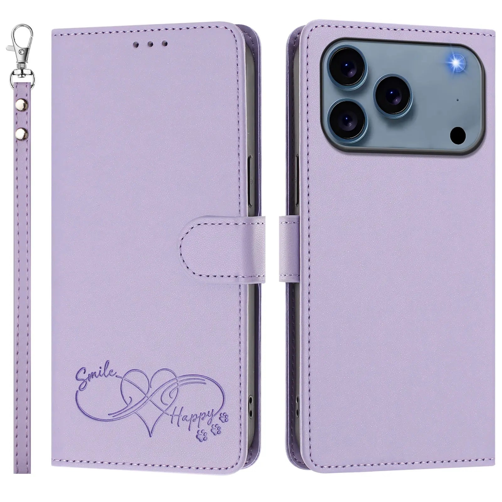 Heart Pattern Flip Wallet Case for iPhone 17 Series