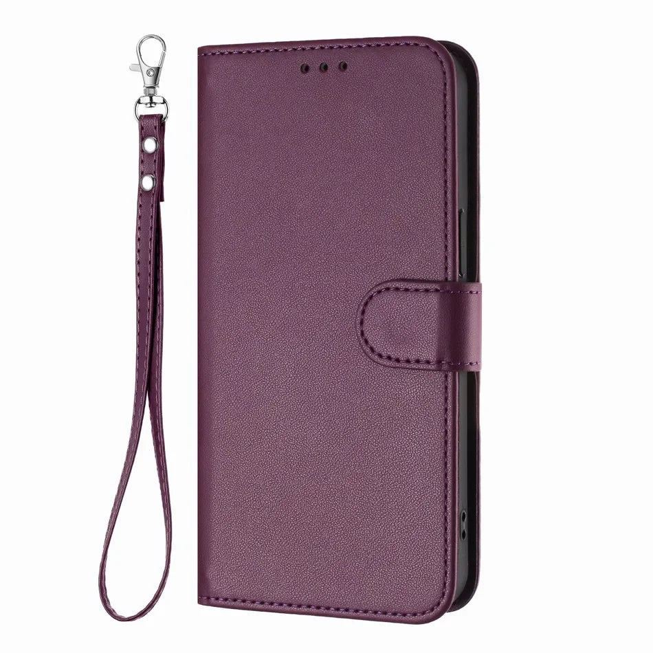 iPhone 15 Series Book-Style Leather Case with Wallet Function