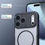 MagSafe Compatible Matte Case with Built-in Invisible Ring Stand for iPhone 17 Series