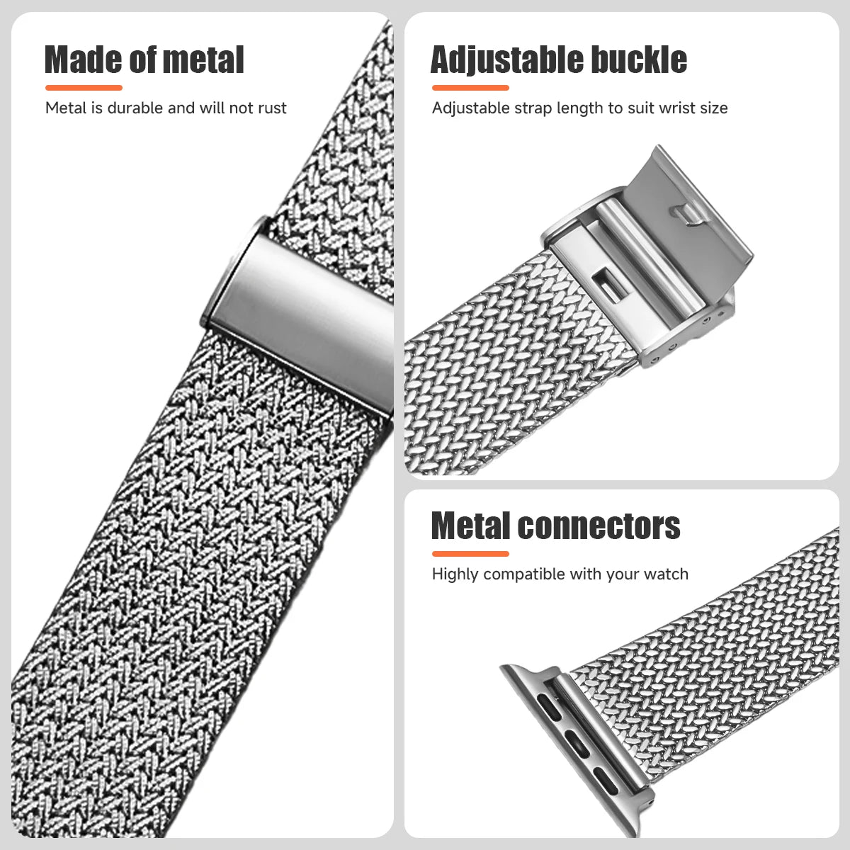 Men's Metal Link Strap for Apple Watch