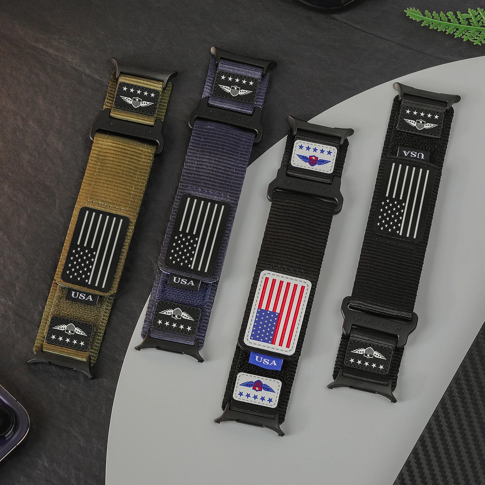 US Flag Rugged Nylon Sport Strap for Samsung Galaxy Watch Ultra