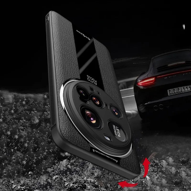 Luxury Lichi Leather & Soft TPU Ultra-Thin Matte Case for Xiaomi 15 Ultra