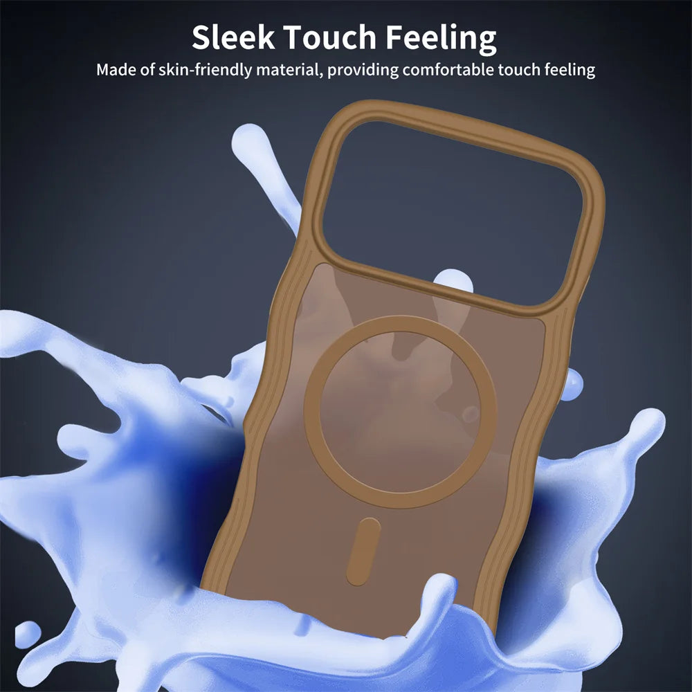 Stylish Curly Wave Matte MagSafe Case for iPhone 17 Series