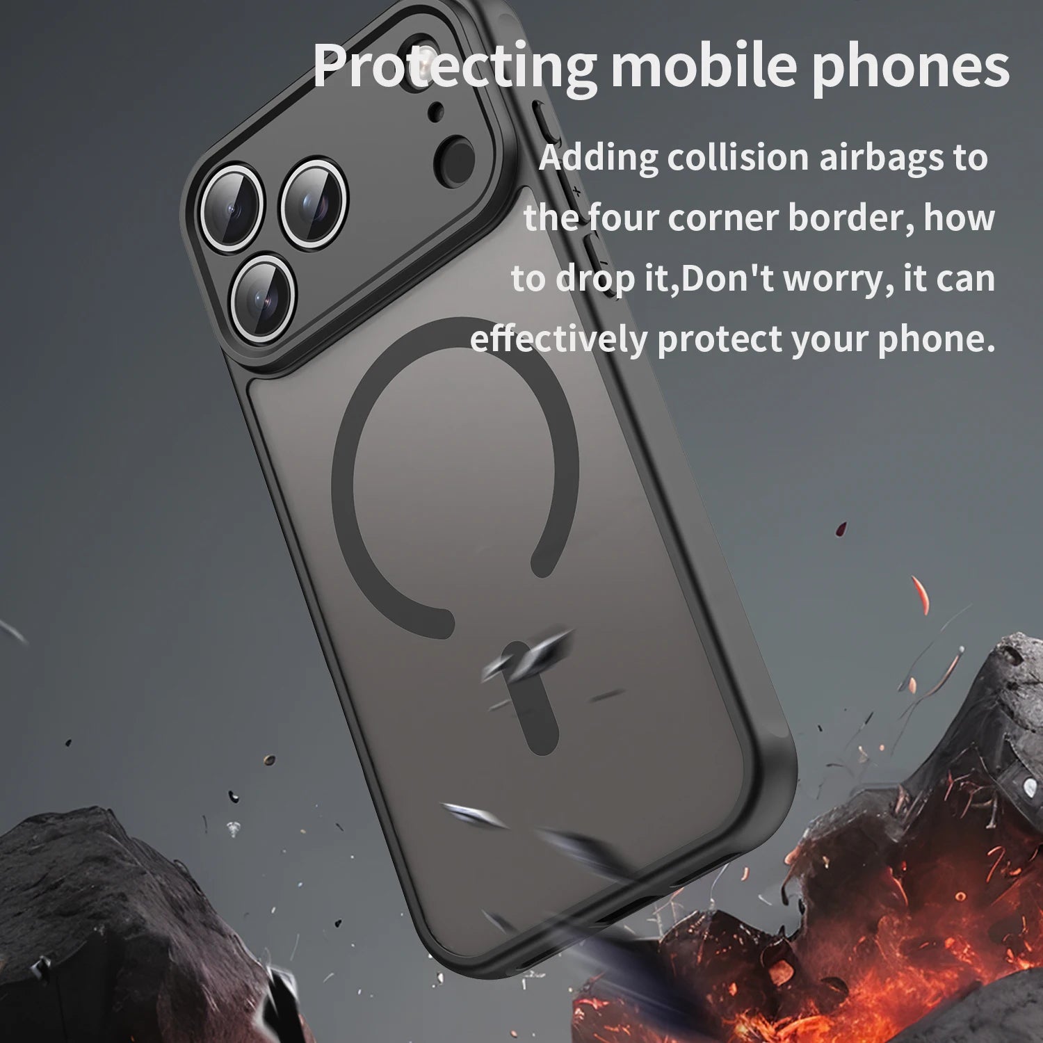 Durable Translucent Frosted MagSafe Case with TPU & Hard Plastic Back for iPhone 17 Series