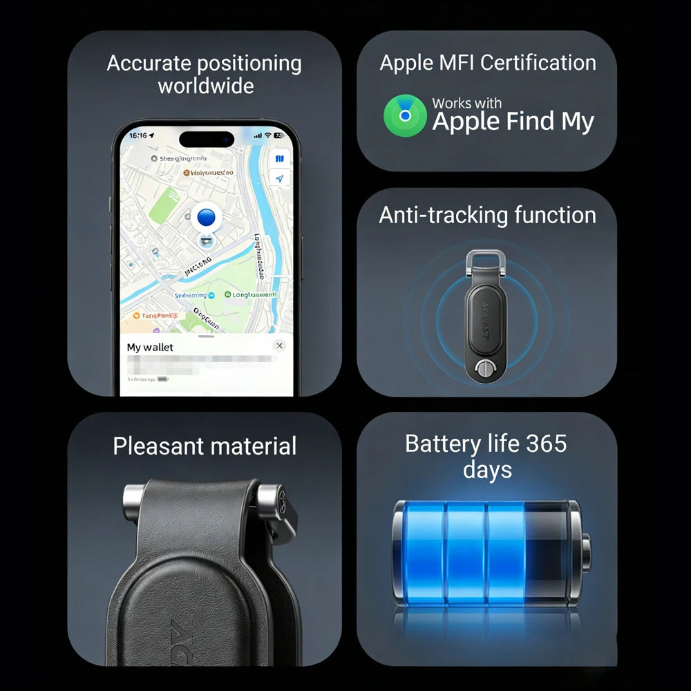 ACEFAST Anti-Lost Tracking Locator Keychain for Apple Find My