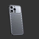 Luxury Honeycomb Metal Phone Case for iPhone 16 Series