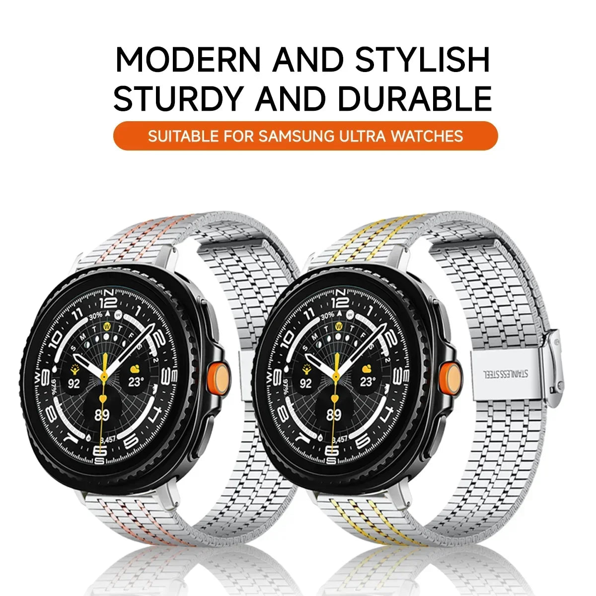 Classic Stainless Steel Watchband for Samsung Galaxy Watch 8 & Galaxy Watch 8 Classic