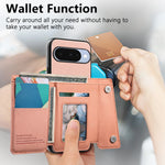 Denim Textured Leather Magnetic Case with Wallet Pocket for Google Pixel 9 Series