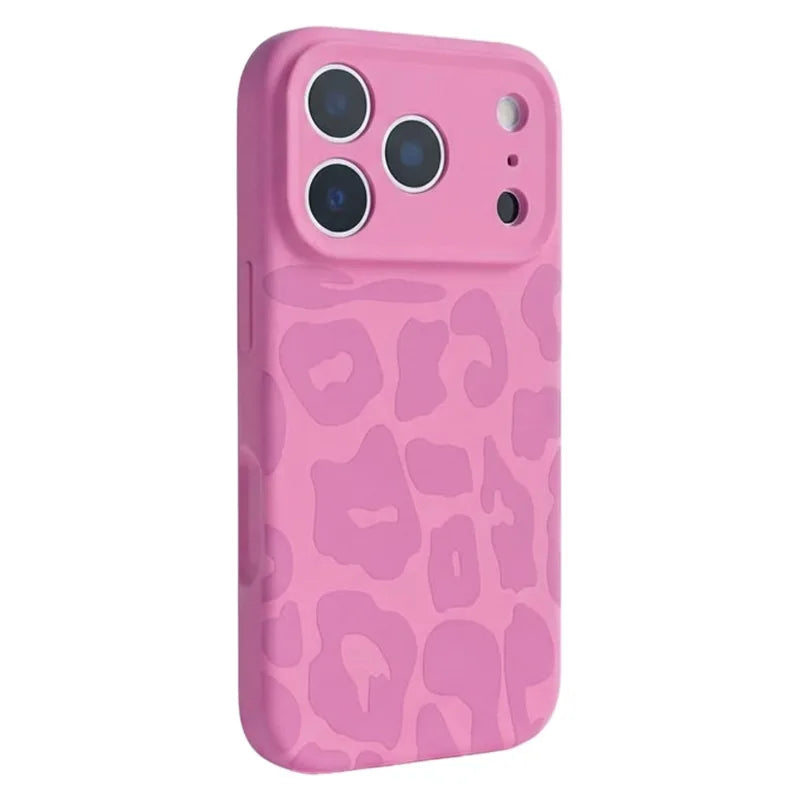 Frosted Leopard Print Silicone Case for iPhone 17 Series
