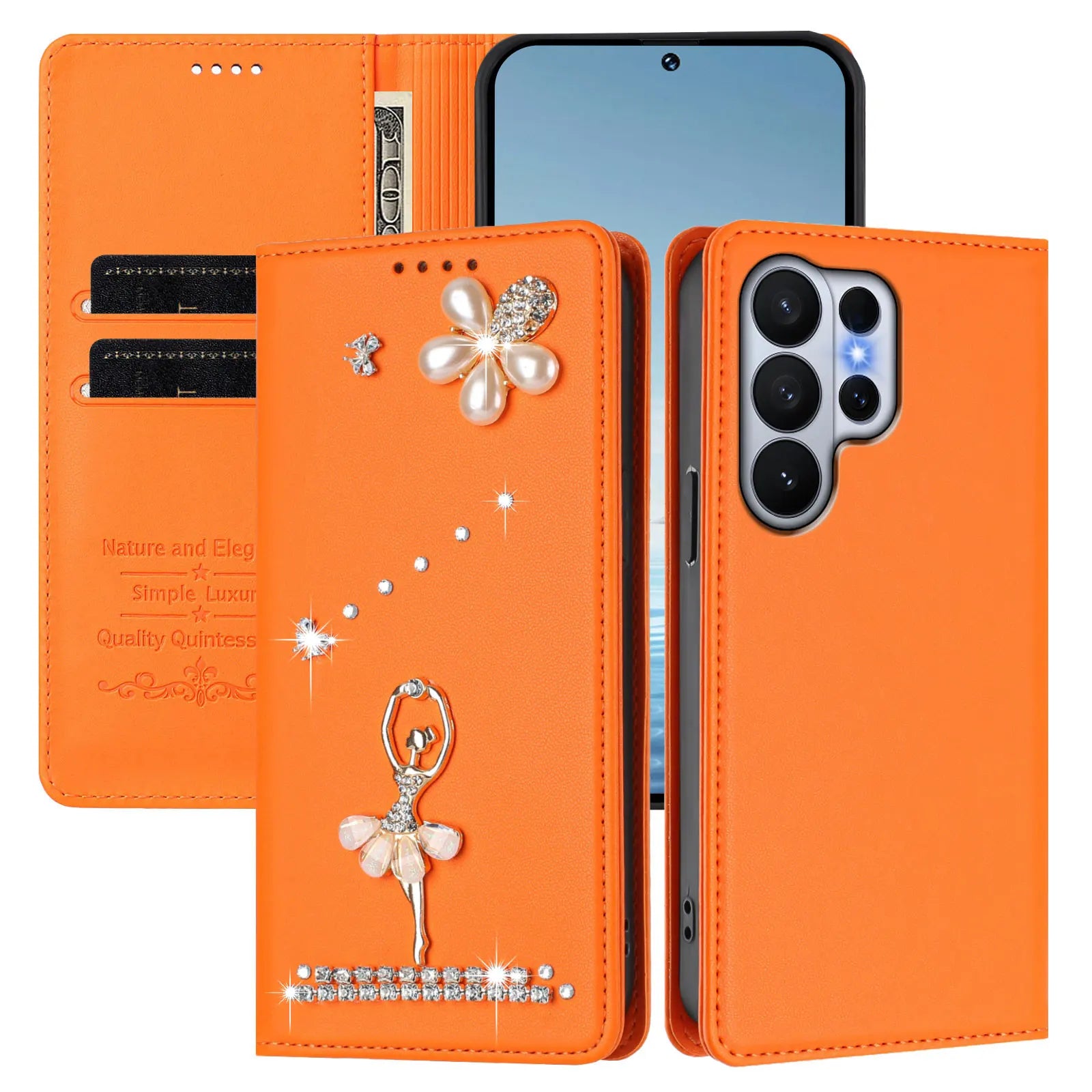 Diamond Pattern Leather Flip Wallet Case with Card Slots for Samsung Galaxy S26 Series